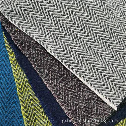 2021 Woolen boucle herringbone with brushing fabric